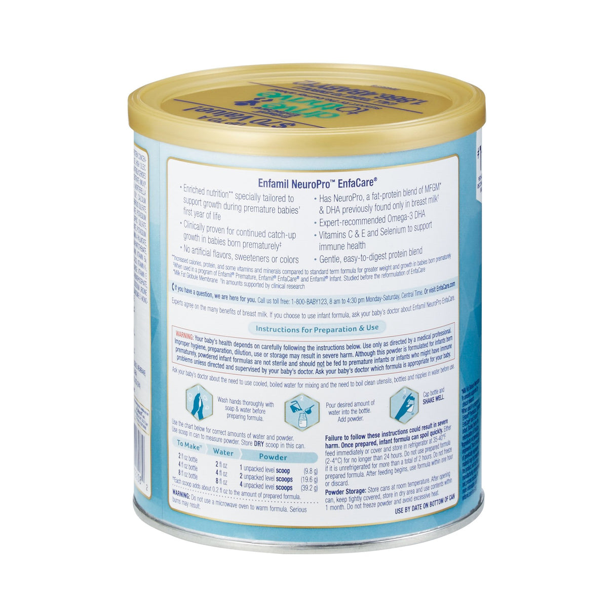 Infant Formula Enfamil NeuroPro EnfaCare Unflavored 13.6 oz. Can Powder Milk-Based Premature