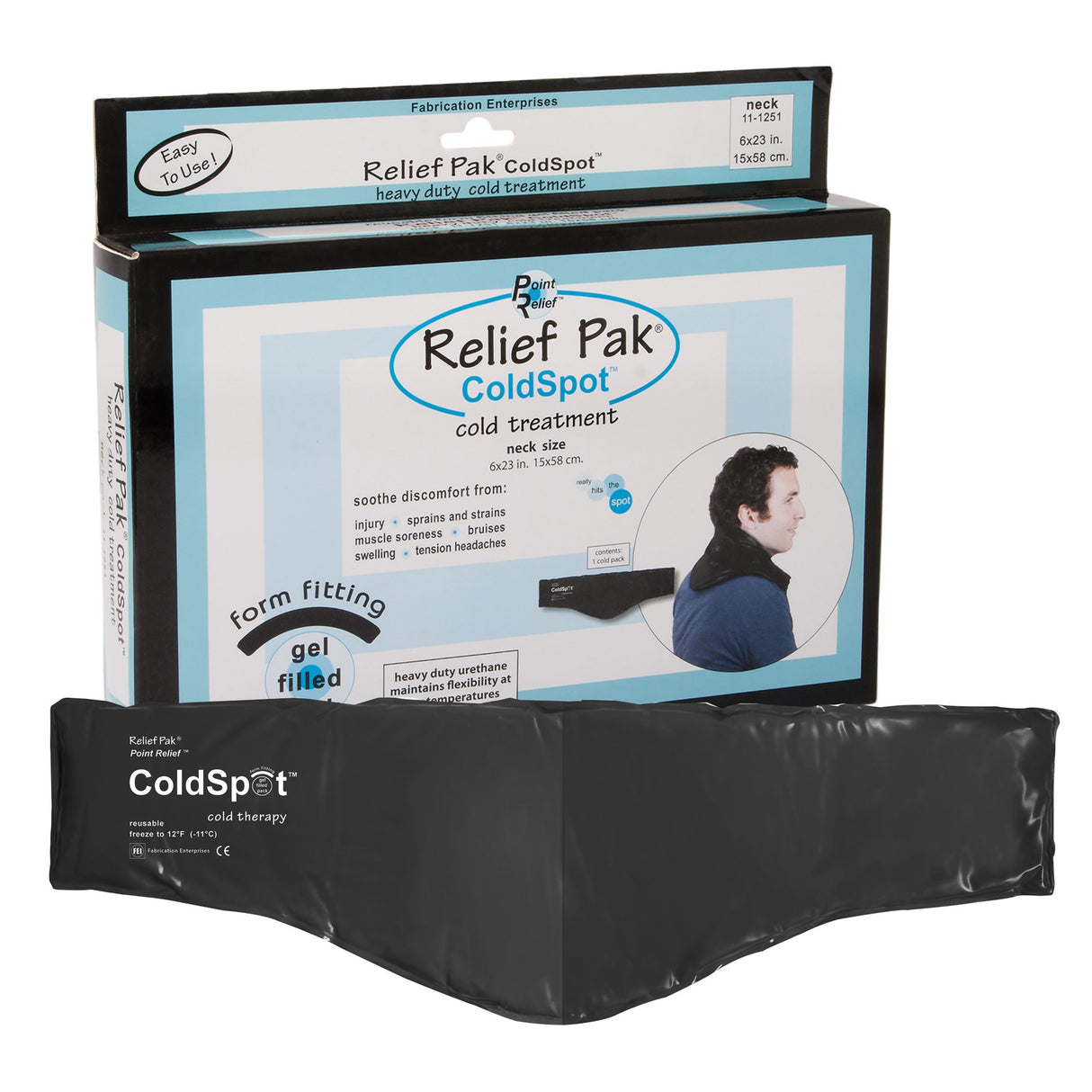 Cold Pack Relief Pak ColdSpot Contoured Neck 6 X 23 Inch Urethane / Clay Reusable