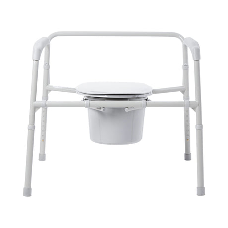 3-in-1 Commode Chair McKesson Fixed Arms Steel Frame Back Bar 13-3/4 Inch Seat Width 650 lbs. Weight Capacity