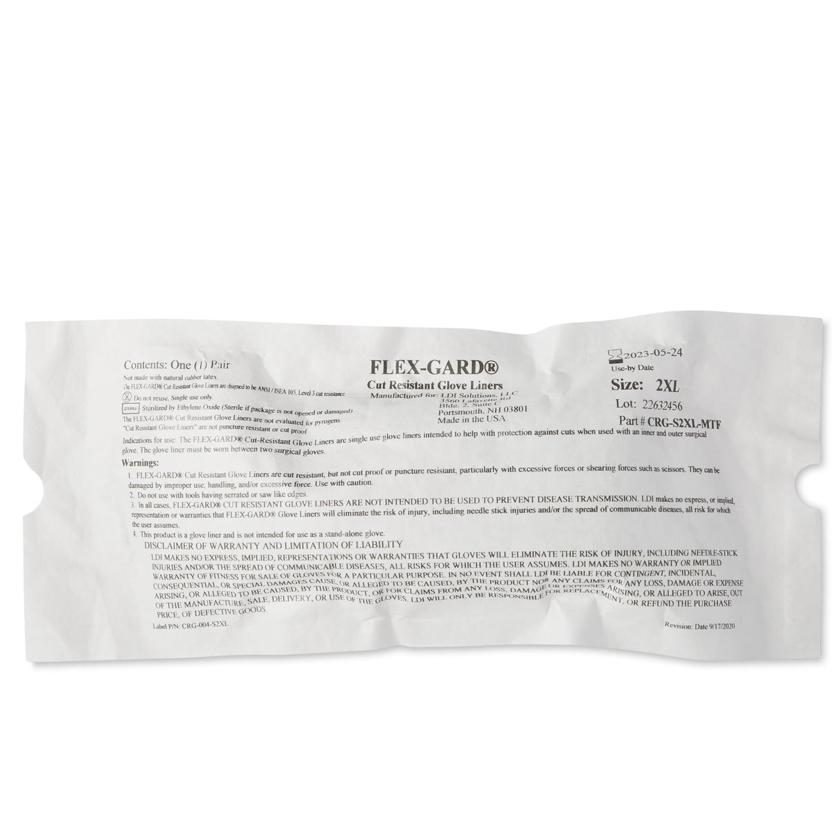 Cut Resistant Glove Liner Flex-Gard Full-Finger HDPE / Spandex White 2X-Large