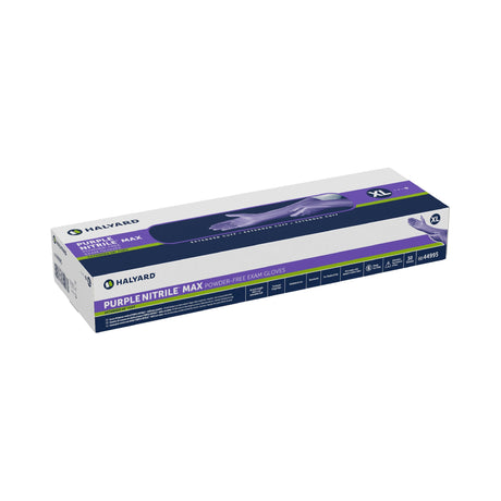 Exam Glove Purple Nitrile Max X-Large NonSterile Nitrile Extended Cuff Length Fully Textured Purple Not Rated