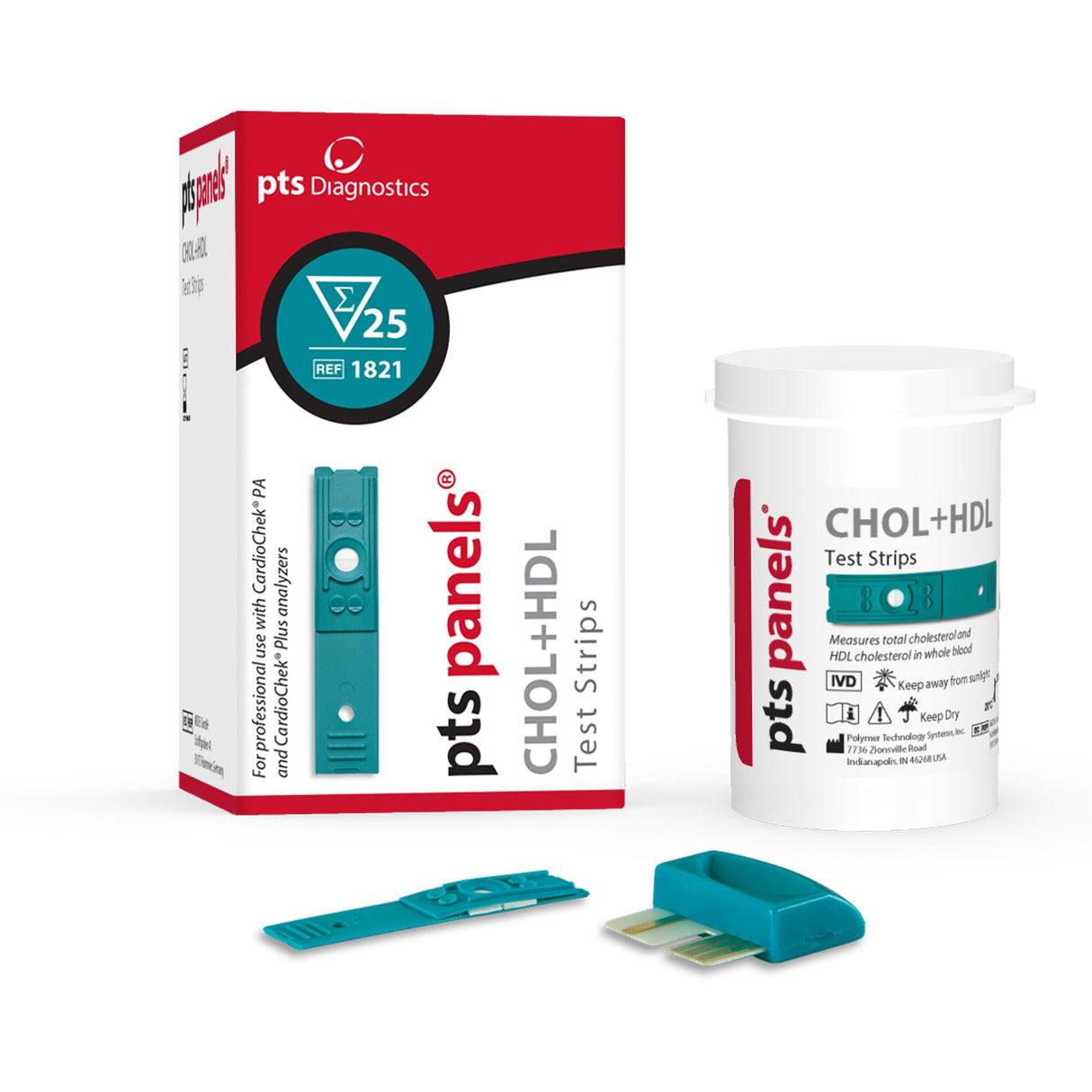General Chemistry Reagent PTS Panels High-Density Lipoprotein (HDL) Cholesterol CLIA Waived For Cardiochek PA Analyzer 25 Tests