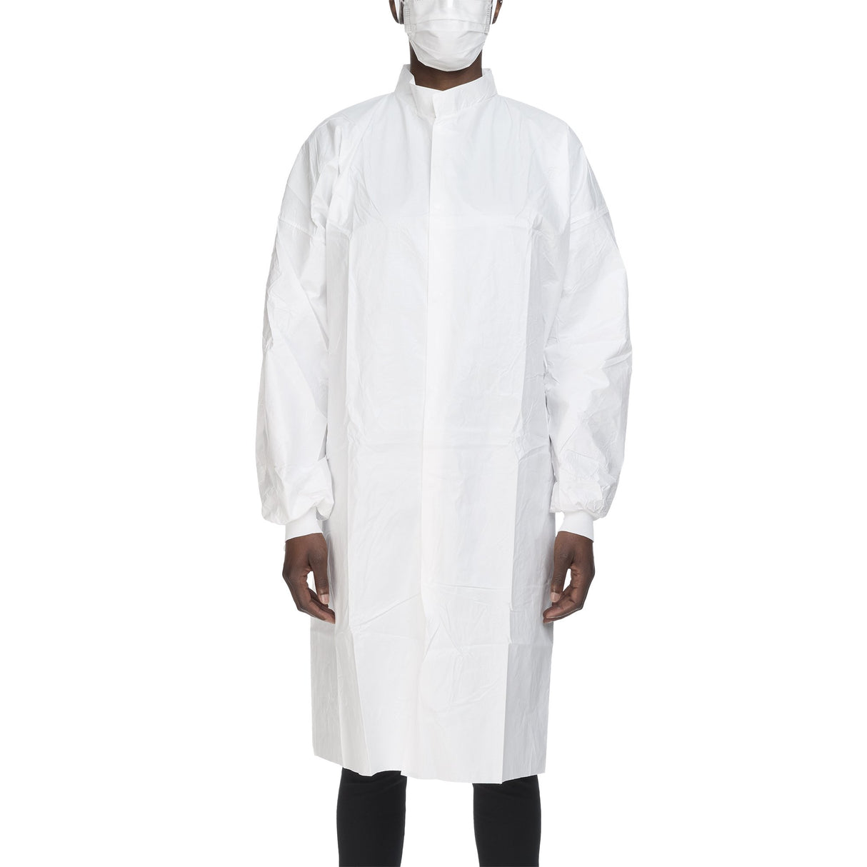 Cleanroom Lab Coat Contec CritiGear White Large Knee Length Microporous Fabric Disposable