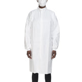 Cleanroom Lab Coat Contec CritiGear White Large Knee Length Microporous Fabric Disposable