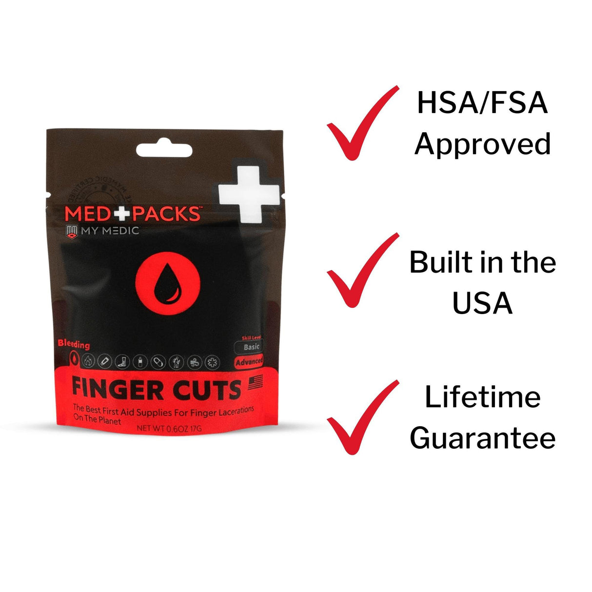 First Aid Kit My Medic MED PACKS FInger Cut Pouch