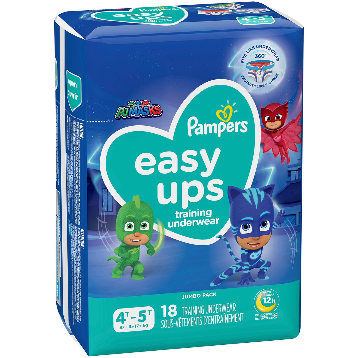 Male Toddler Training Pants Pampers Easy Ups Pull On with Tear Away Seams Size 4T to 5T Disposable Moderate Absorbency