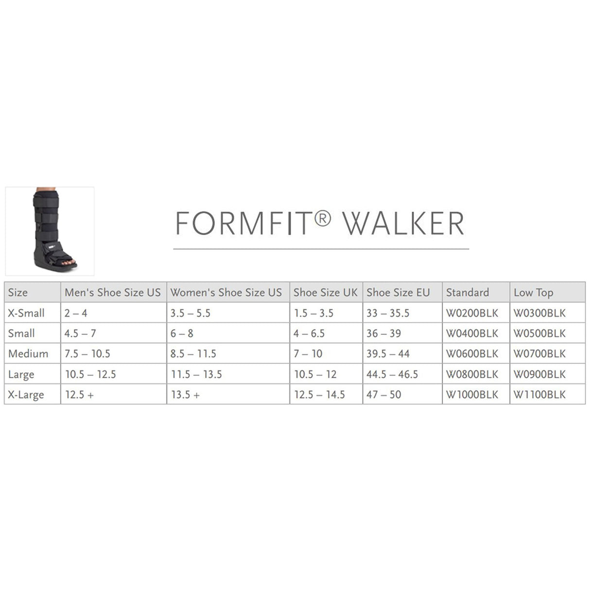 Walker Boot Ossur FormFit Non-Pneumatic Adult Small Tall