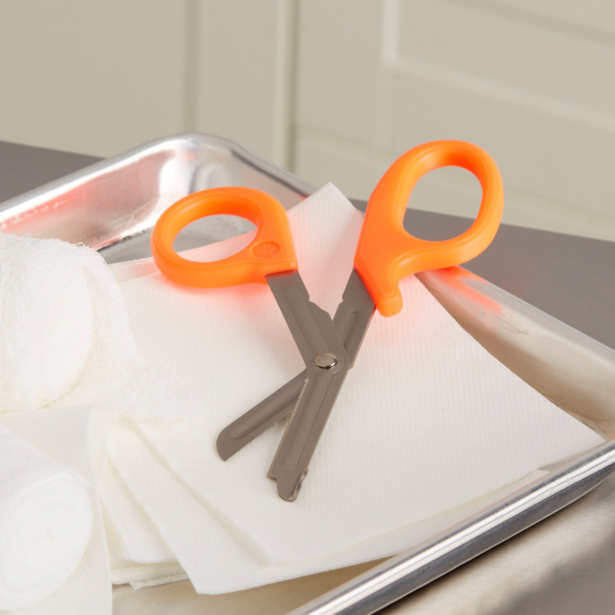 Trauma Shears McKesson Medicut Orange 7-1/4 Inch Length Medical Grade Stainless Steel Finger Ring Handle Blunt Tip / Blunt Tip