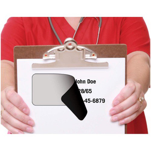Pre-Printed Label pdc Auxiliary Label White Paper Block Out Black Privacy Label 2 X 2-15/16 Inch