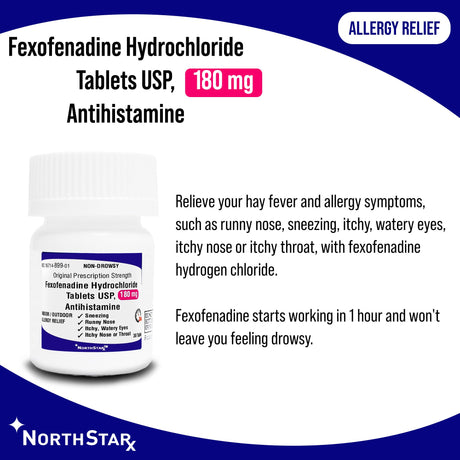 Allergy Relief NorthStar 180 mg Strength Tablet 30 per Bottle