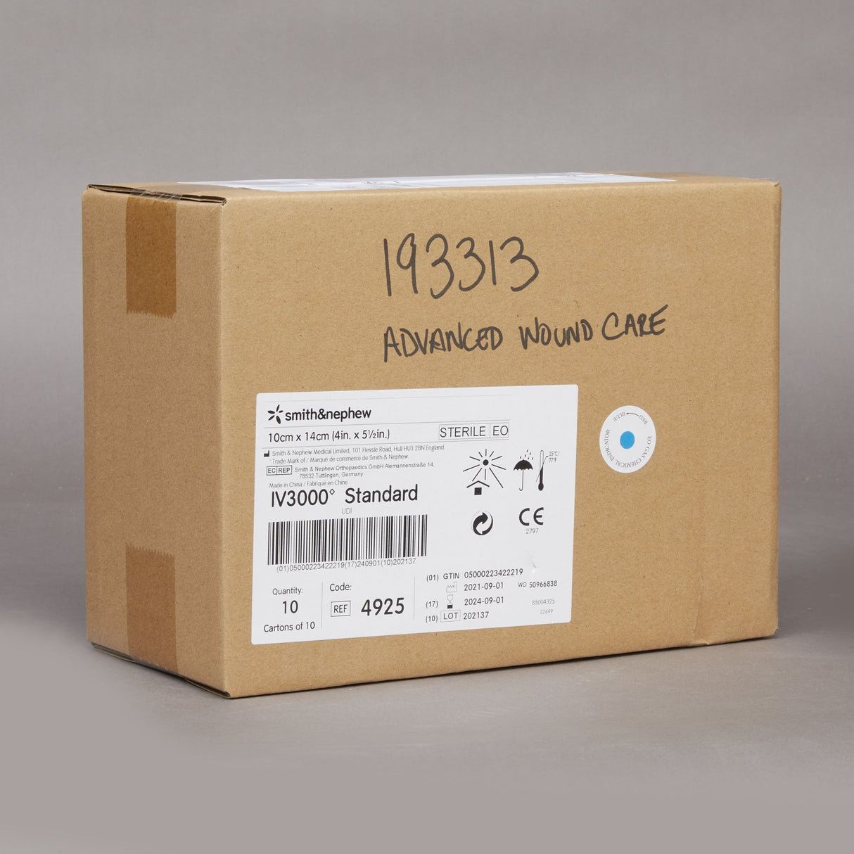 Catheter Securement Dressing IV3000 Film 4 X 5 Inch Sterile