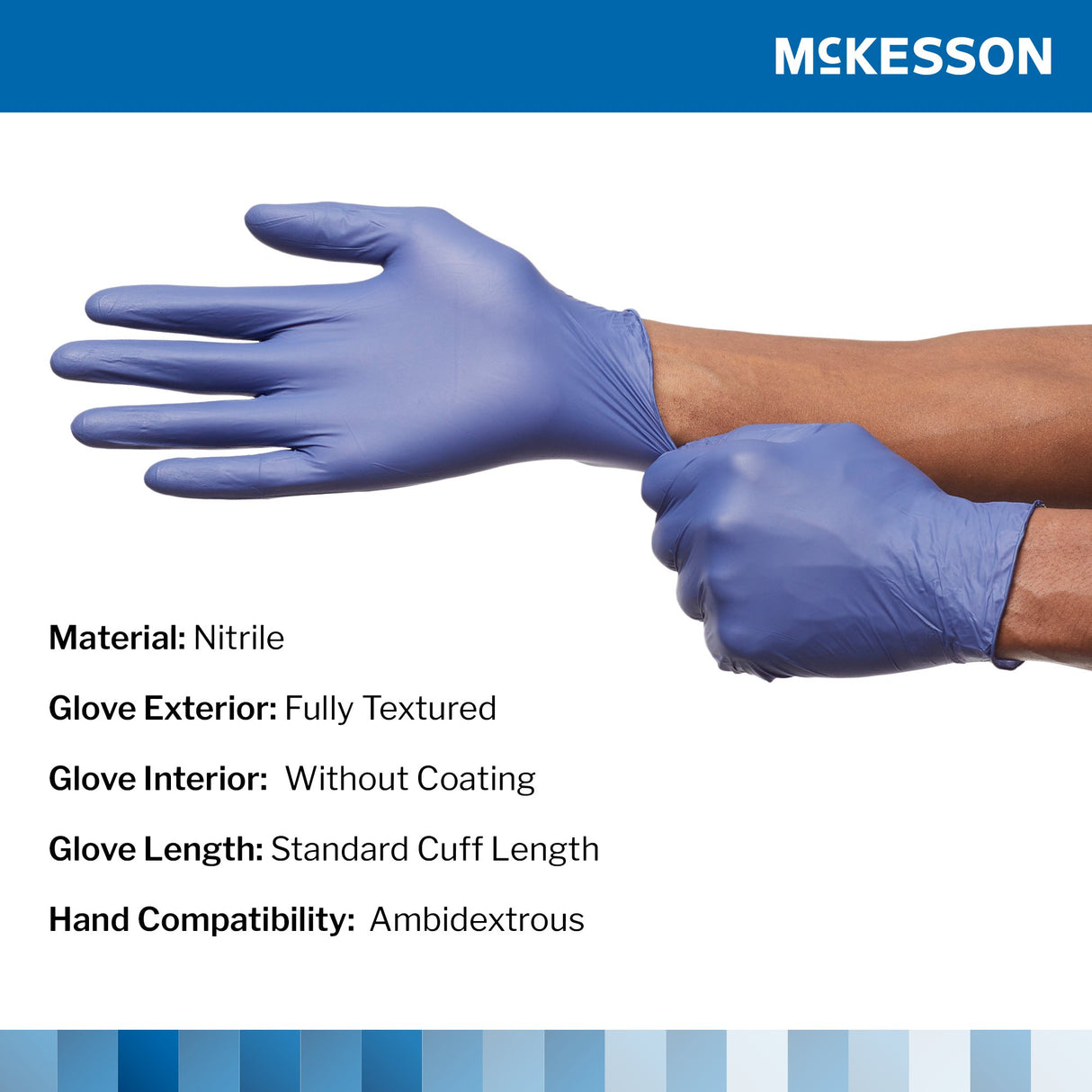 Exam Glove McKesson Confiderm LDC Large NonSterile Nitrile Standard Cuff Length Fully Textured Blue Chemo Tested / Fentanyl Tested