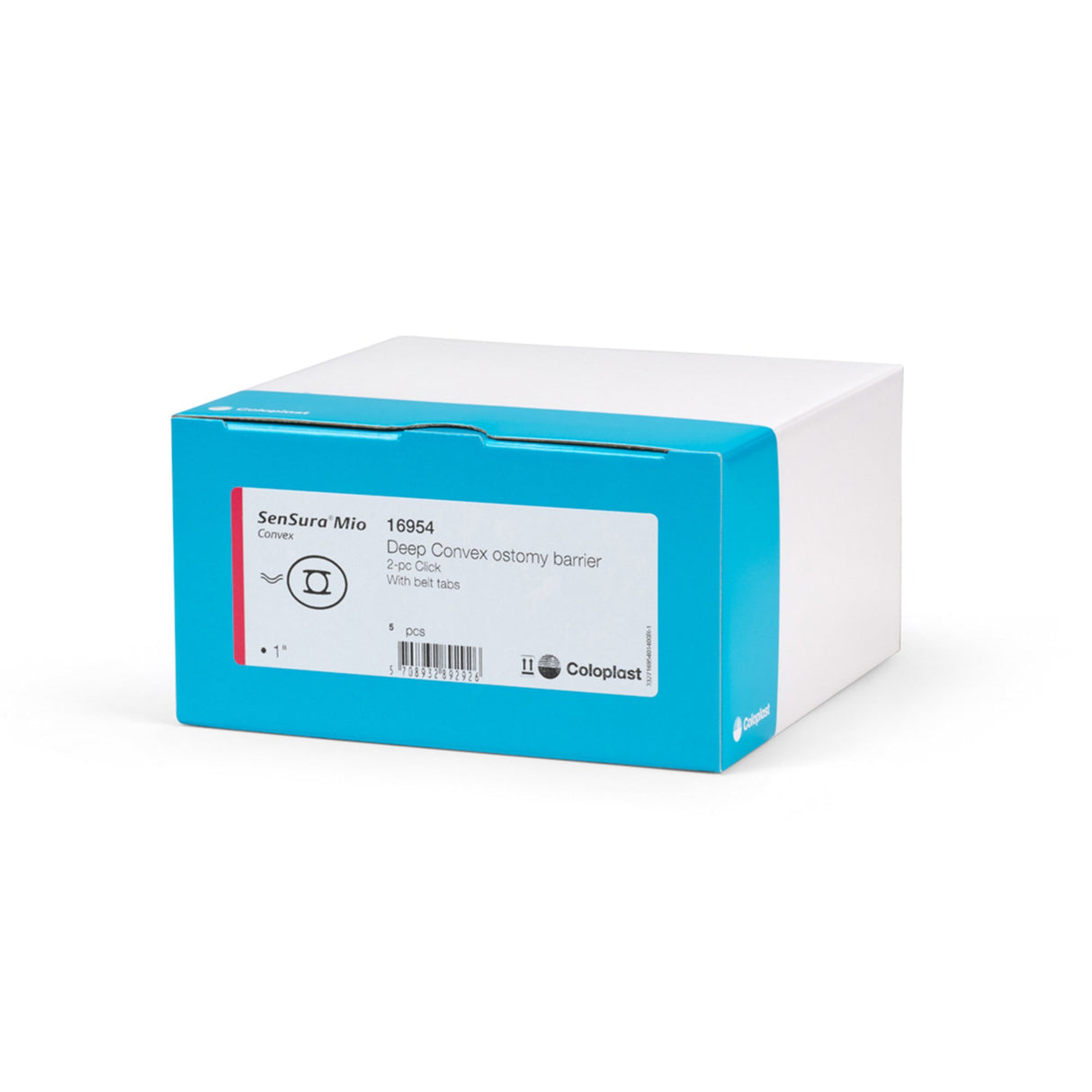 Ostomy Barrier SenSura Mio Click Precut, Standard Wear Elastic Adhesive 50 mm Flange Red Code System 1 Inch Opening