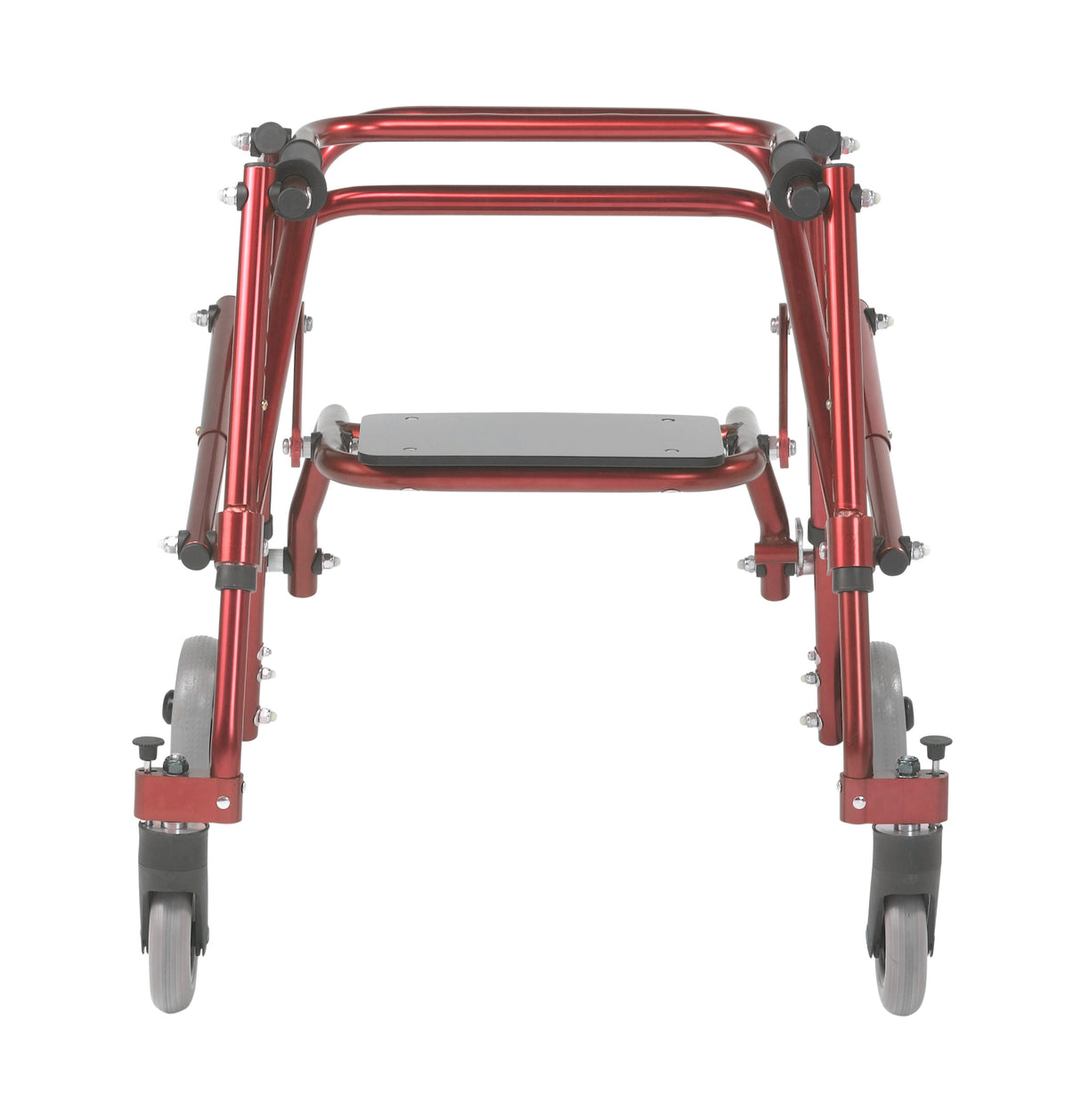 Andador posterior ligero Nimbo 2G con asiento, tamaño pequeño, color rojo castillo