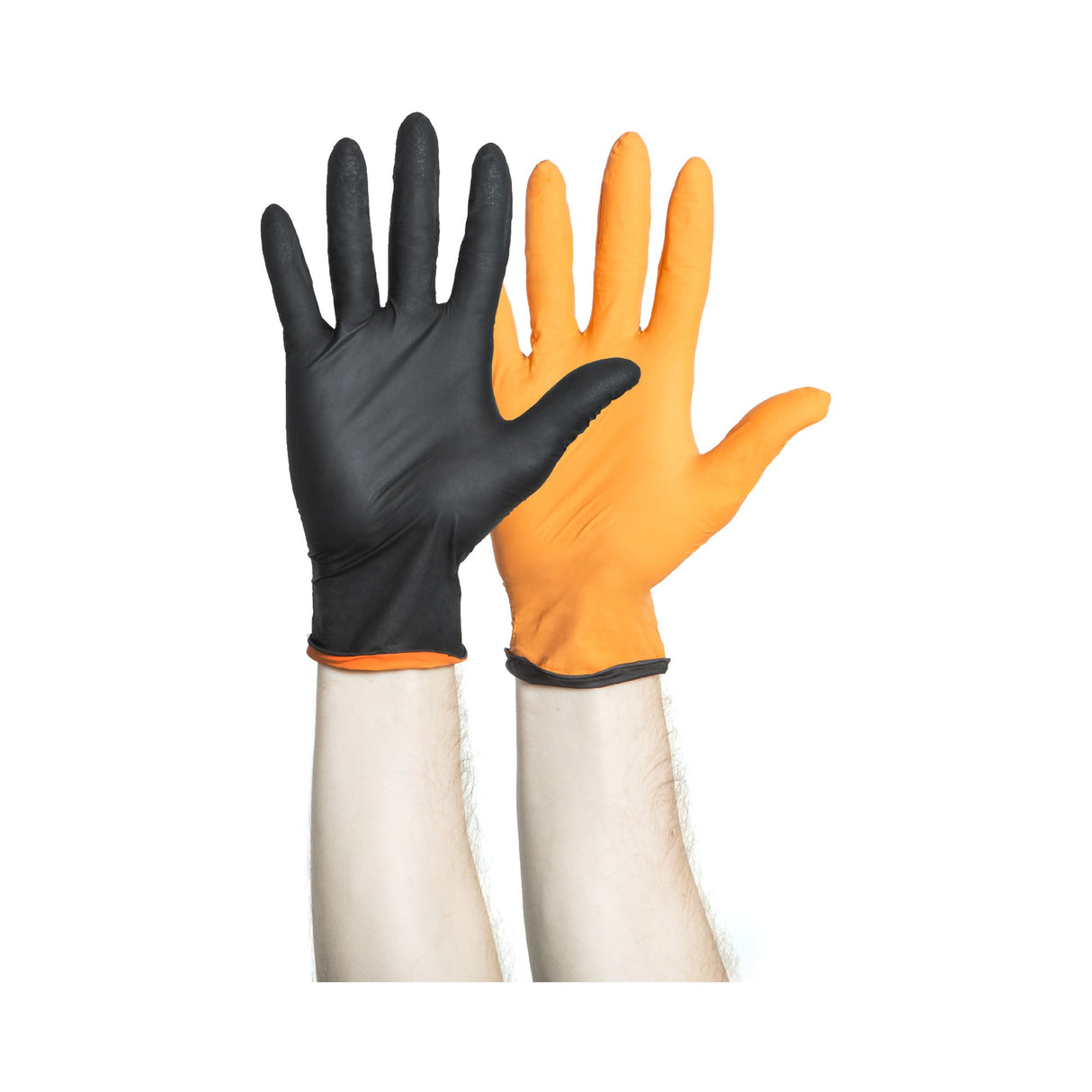 Exam Glove Black-Fire* Medium NonSterile Nitrile Standard Cuff Length Textured Fingertips Black / Orange Fentanyl Tested