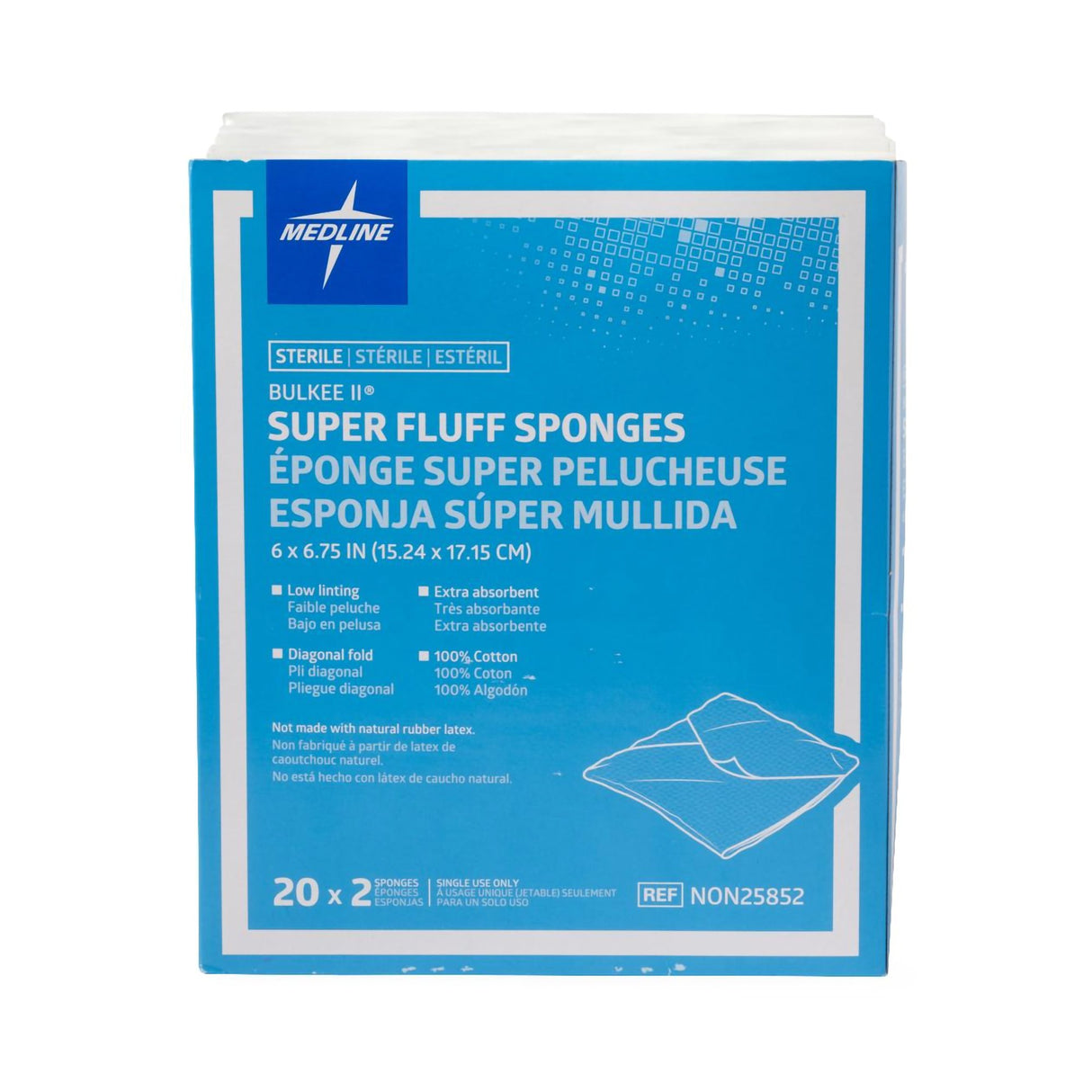 Fluff Dressing Bulkee II 6 X 6-3/4 Inch 6-Ply Sterile 2 per Pack