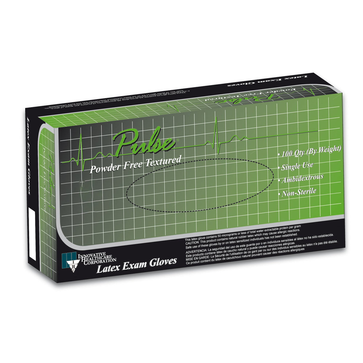 Exam Glove Pulse 151 Series Medium NonSterile Latex Standard Cuff Length Fully Textured White Not Rated