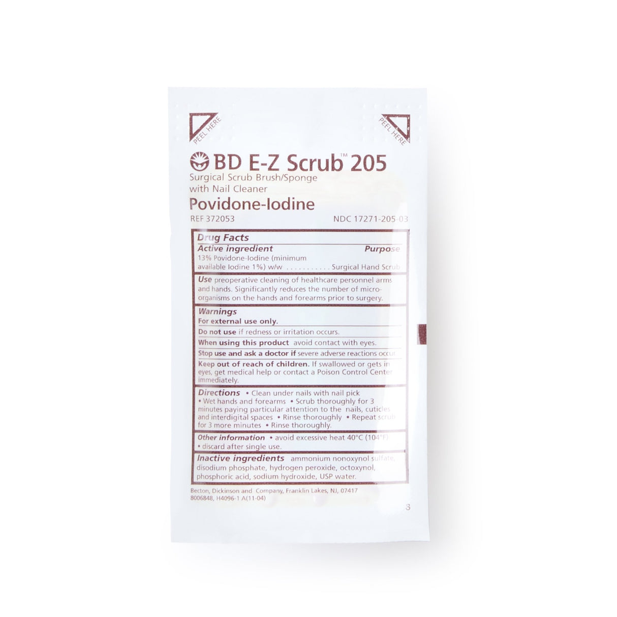 Impregnated Scrub Brush BD E-Z Scrub Polyethylene Bristles / Sponge Brown