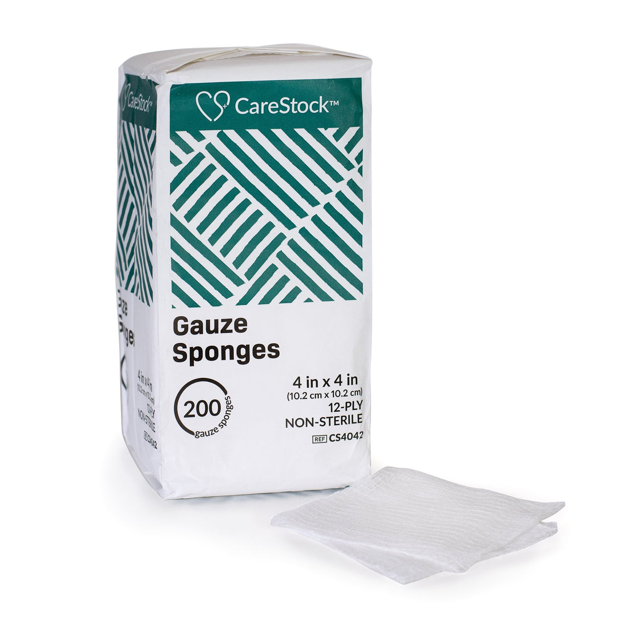Gauze Sponge CareStock 4 X 4 Inch 12-Ply NonSterile 200 per Pack