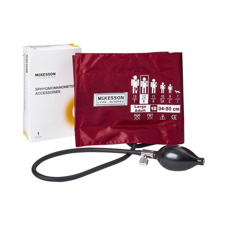 Reusable Blood Pressure Cuff and Bulb McKesson LUMEON 34 to 50 cm Arm Nylon Cuff Large Adult Cuff