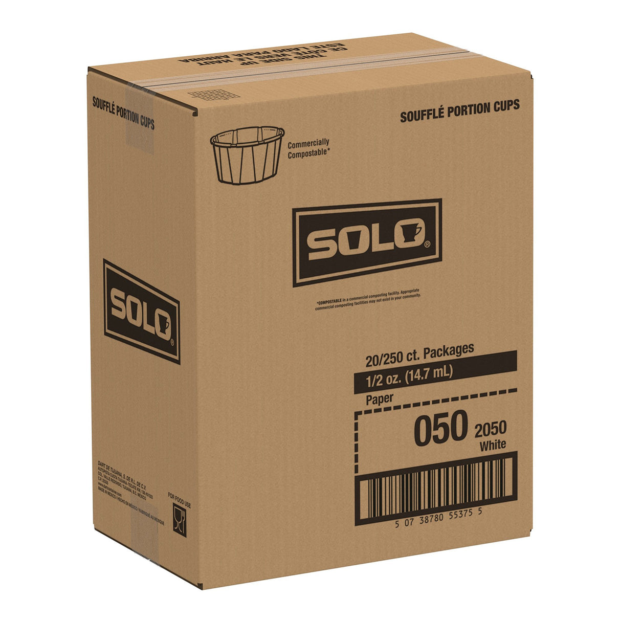 Souffle Cup Solo 0.5 oz. White Paper Disposable
