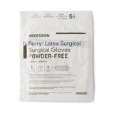 Surgical Glove McKesson Perry Size 5.5 Sterile Latex Standard Cuff Length Smooth Cream Not Chemo Approved