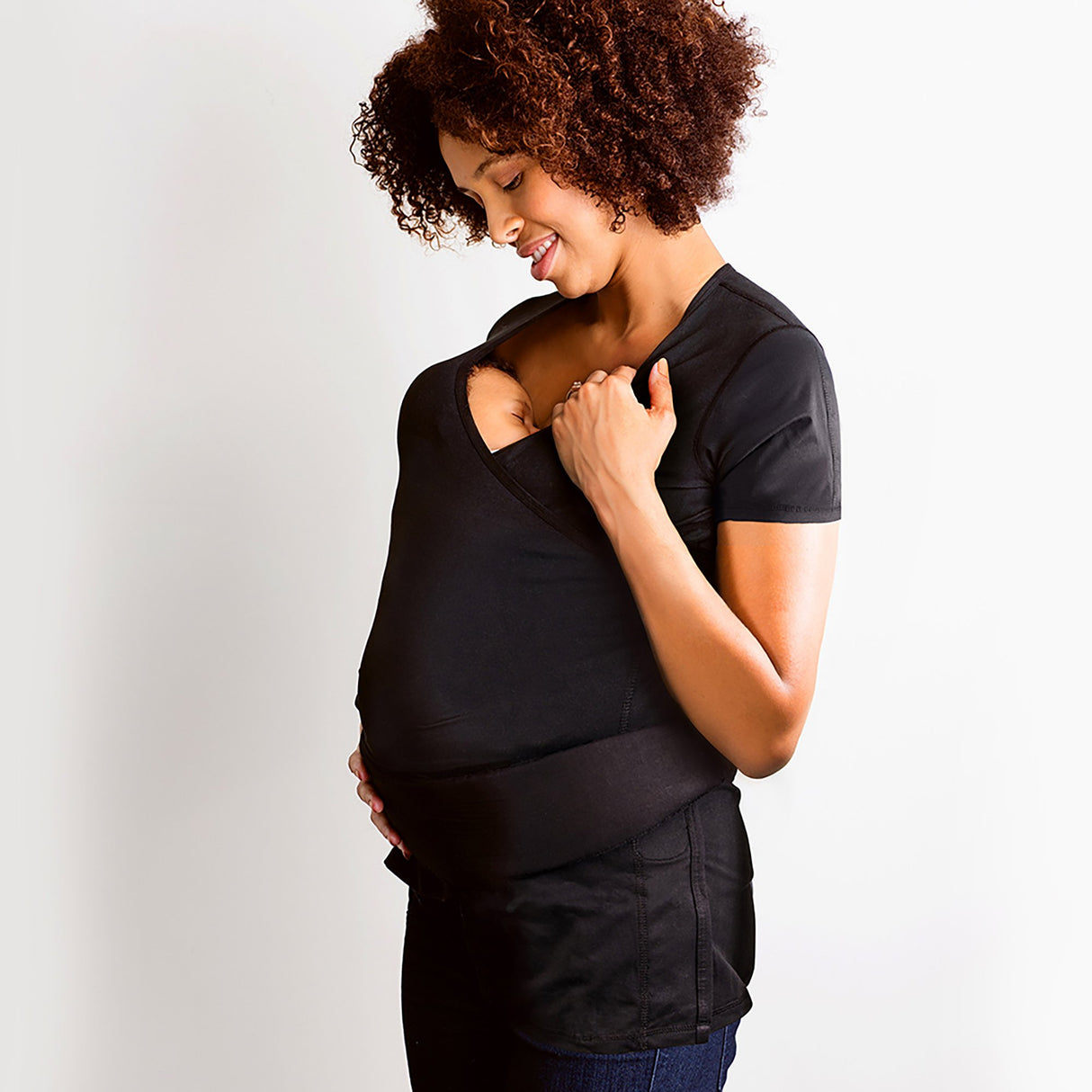 Baby Carrier Shirt NuRoo Pocket Large / X-Large Black Short Sleeve Female