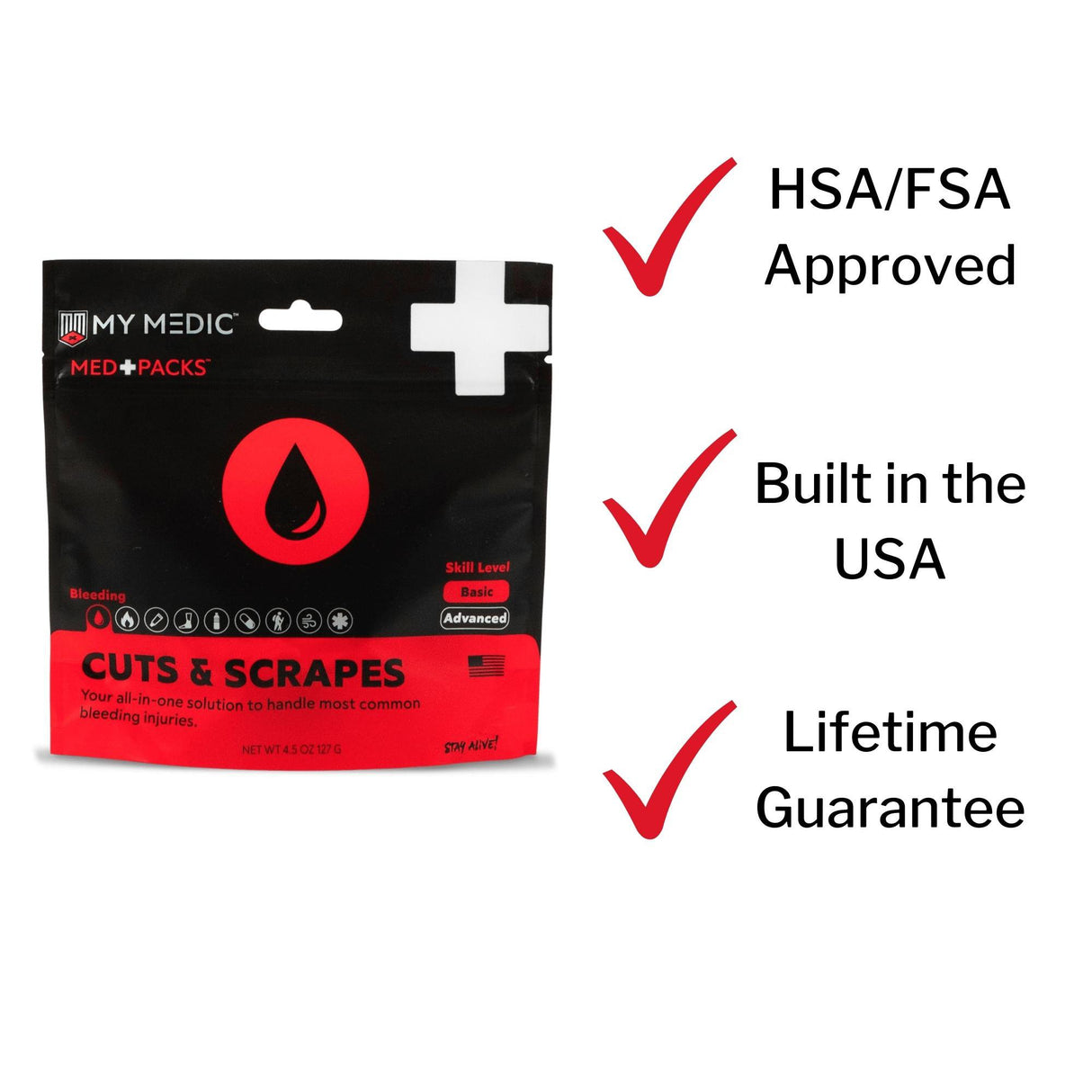 First Aid Kit My Medic MED PACKS Cuts and Scrapes Pouch