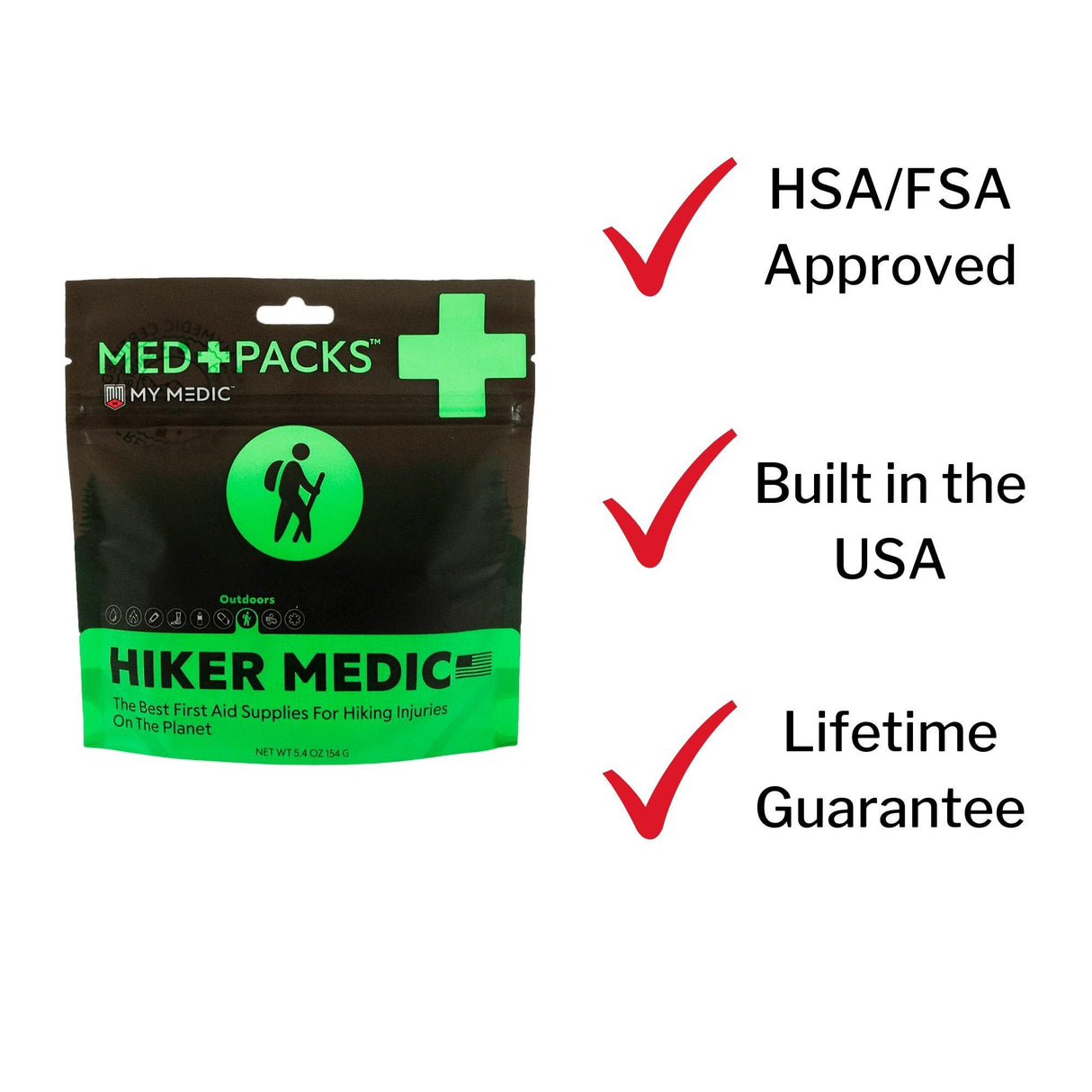 First Aid Kit My Medic MED PACKS Hiker Medic Plastic Pouch