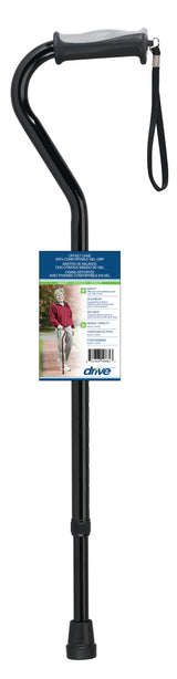 Adjustable Height Offset Handle Cane with Gel Hand Grip
