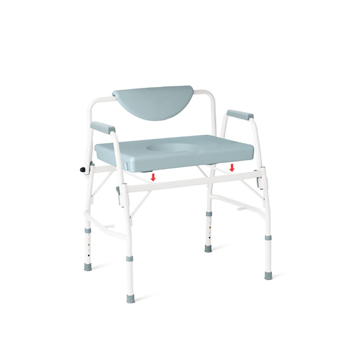 Medline Steel Bariatric Drop Arm Commode