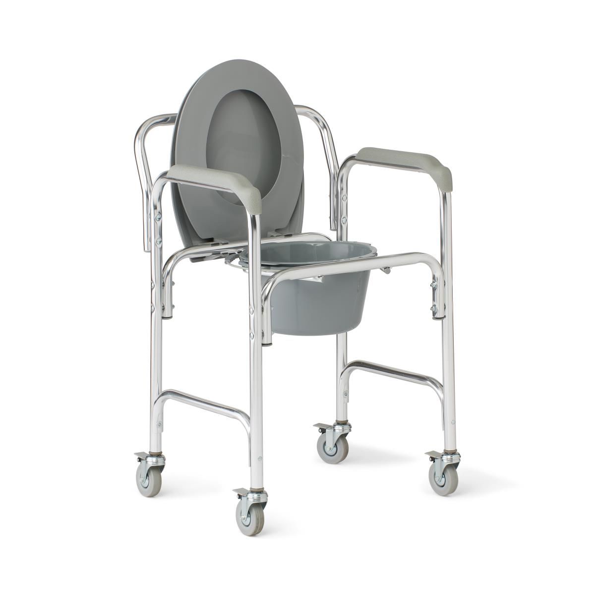 Chaises percées en aluminium Medline avec roulettes