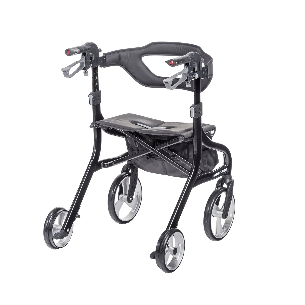 Nitro Sprint Rollator Rolling Walker, Black