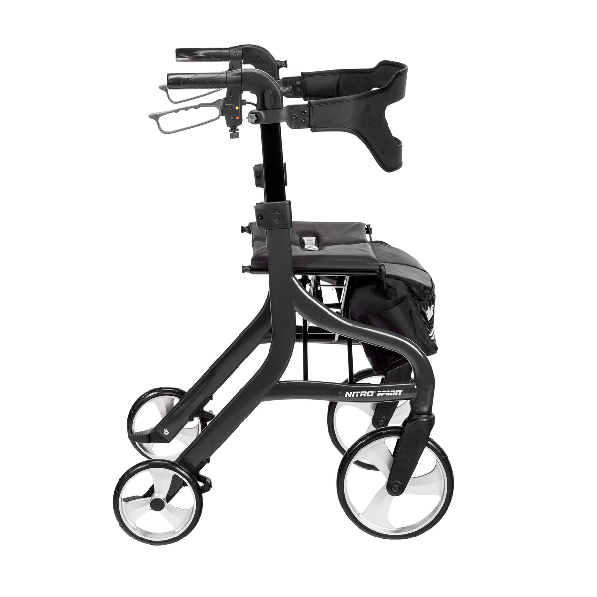 Andador con ruedas Nitro Sprint Rollator, alto, color negro