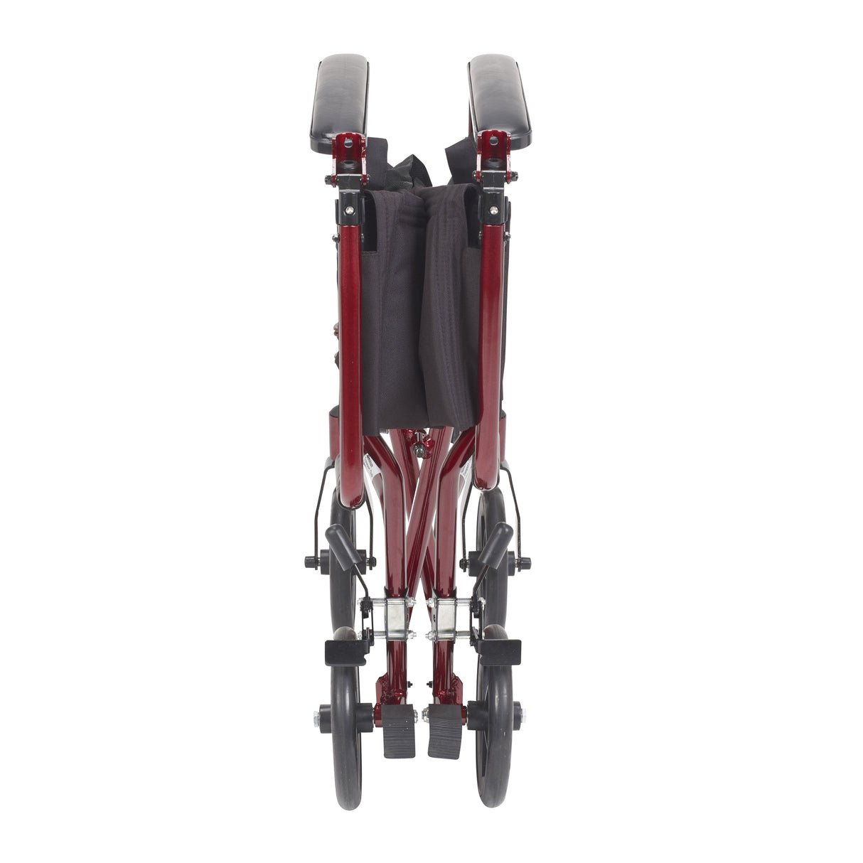 Silla de ruedas ligera para transporte, asiento de 19", color rojo