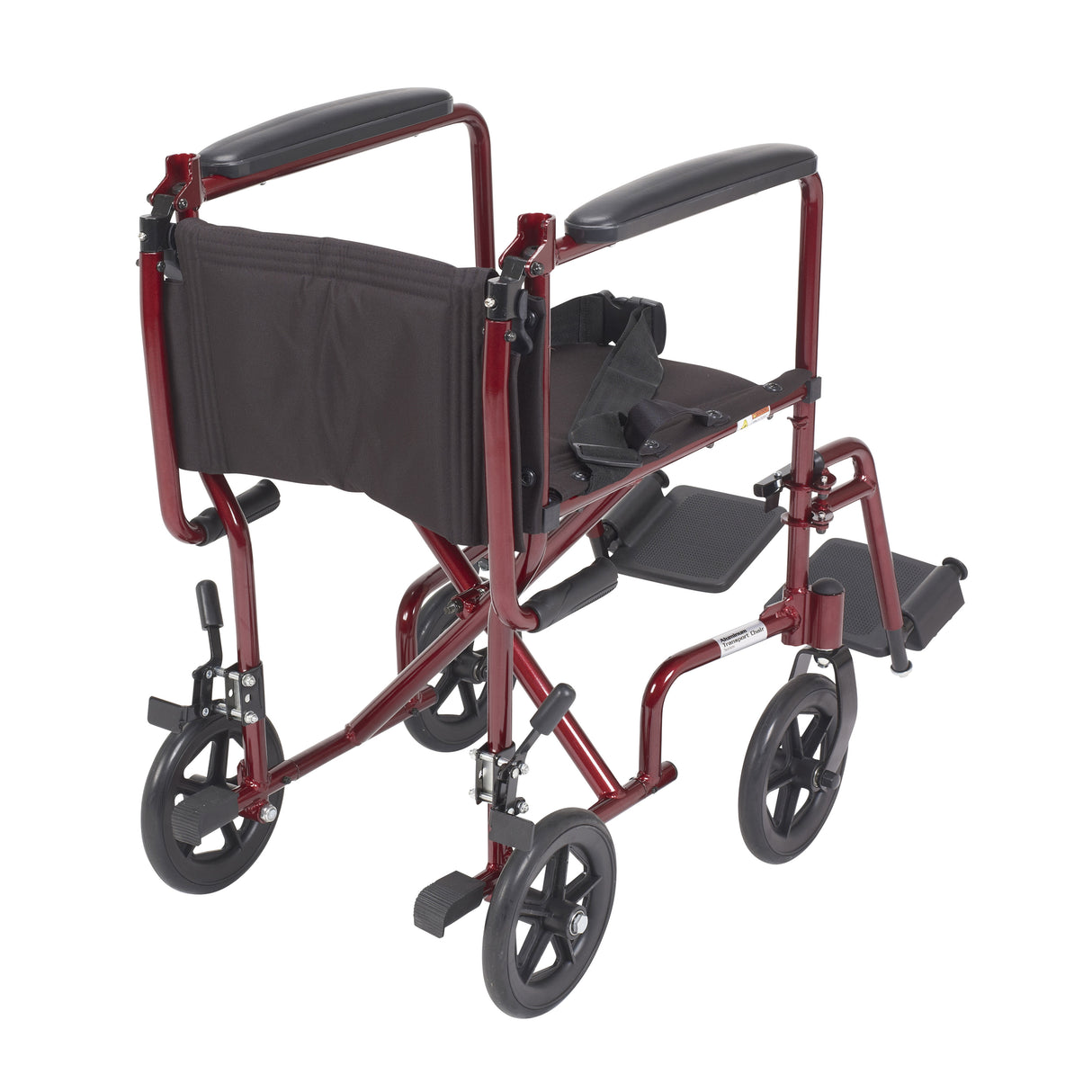 Silla de ruedas ligera para transporte, asiento de 19", color rojo