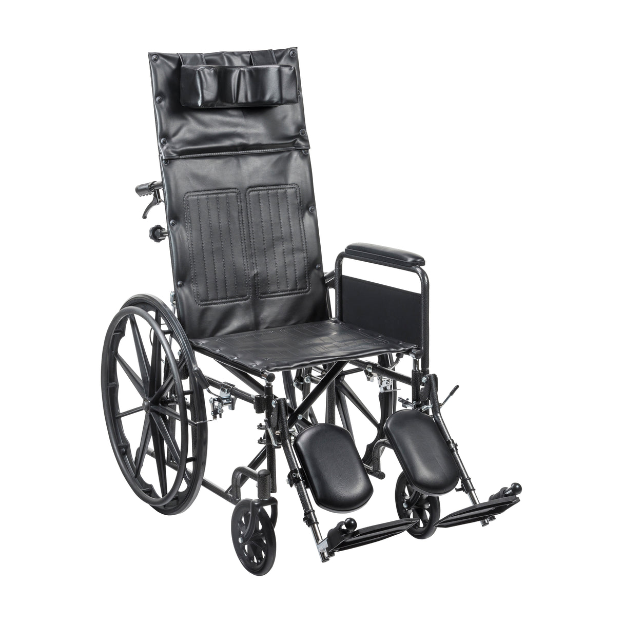 Silla de ruedas Silver Sport totalmente reclinable, brazos completos, asiento de 18"
