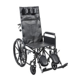 Silla de ruedas Silver Sport totalmente reclinable, brazos completos, asiento de 18"