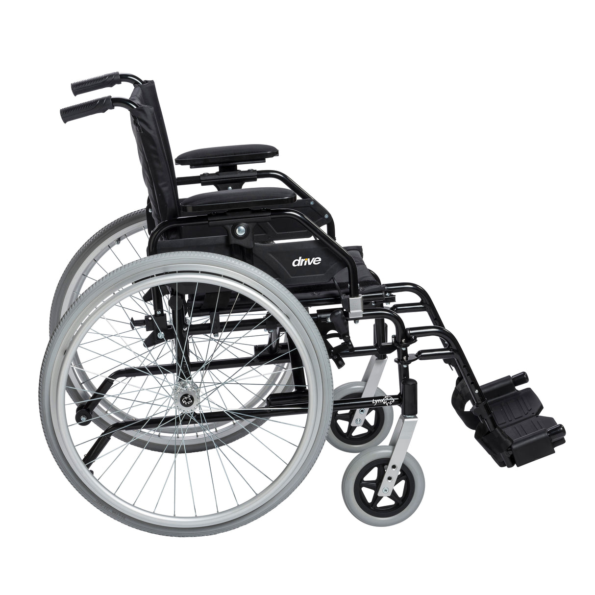 Fauteuil roulant ultra léger Lynx, repose-pieds escamotables, siège de 20 po