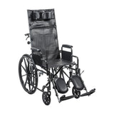 Silla de ruedas Silver Sport totalmente reclinable, brazos completos, asiento de 18"