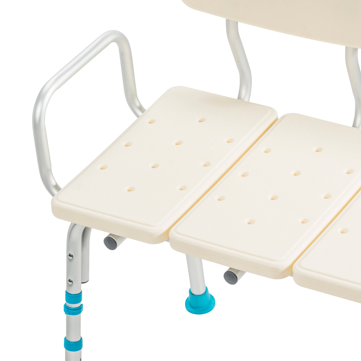 Adjustable Bath and Shower Transfer Bench with Reversible Backrest, Off White