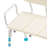 Adjustable Bath and Shower Transfer Bench with Reversible Backrest, Off White