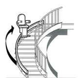 Large Radius Curved Stairlift - Handicare 4000