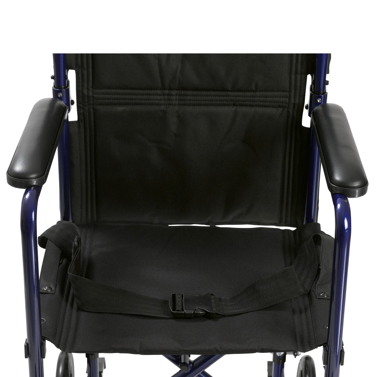 Silla de ruedas ligera para transporte, asiento de 19", color azul