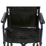 Silla de ruedas ligera para transporte, asiento de 19", color azul