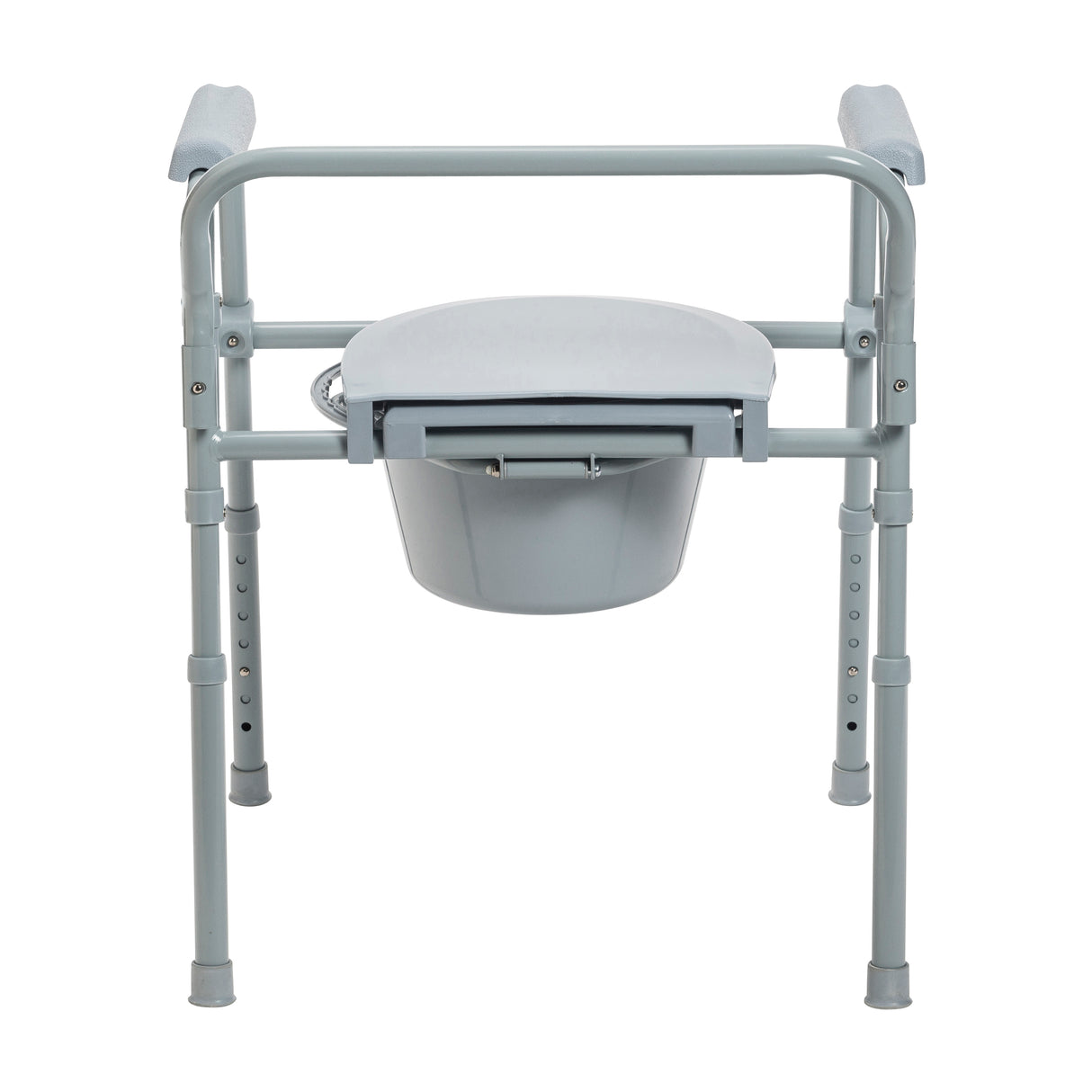 Commode de chevet pliante en acier avec siège profond, gris