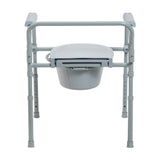 Commode de chevet pliante en acier avec siège profond, gris