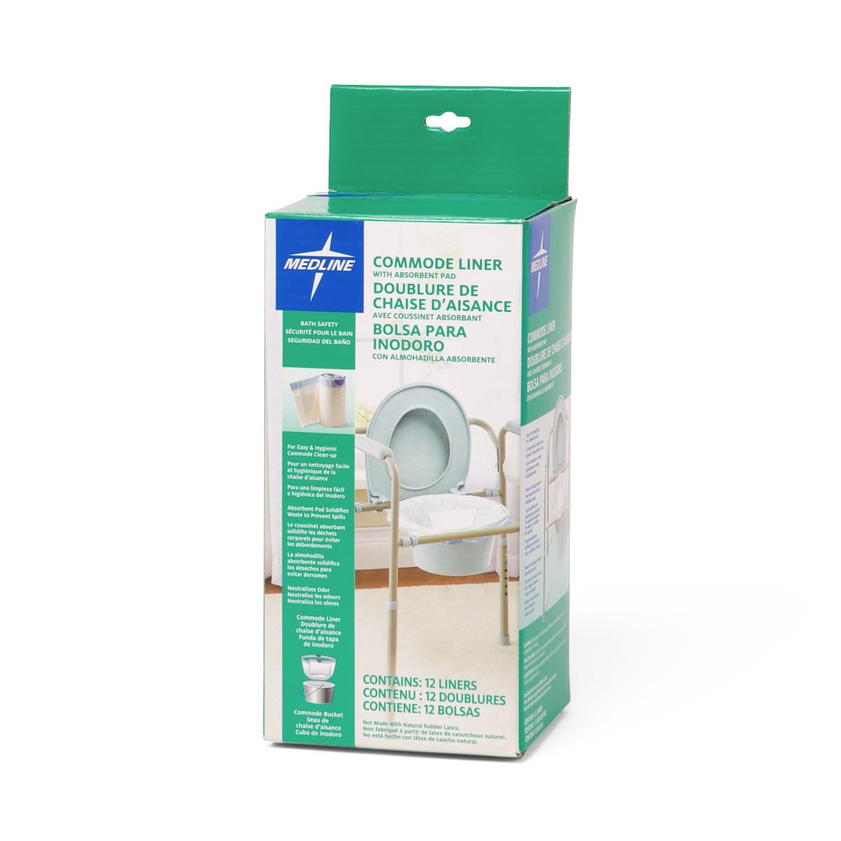 Forro para inodoro universal Medline con almohadilla absorbente