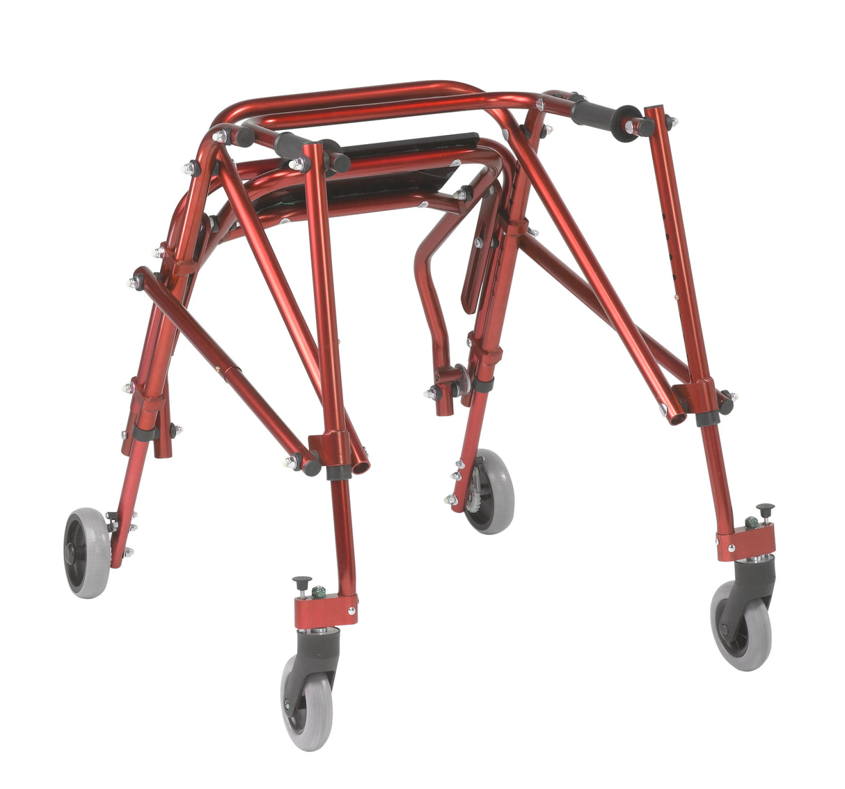 Andador posterior ligero Nimbo 2G con asiento, mediano, color rojo castillo