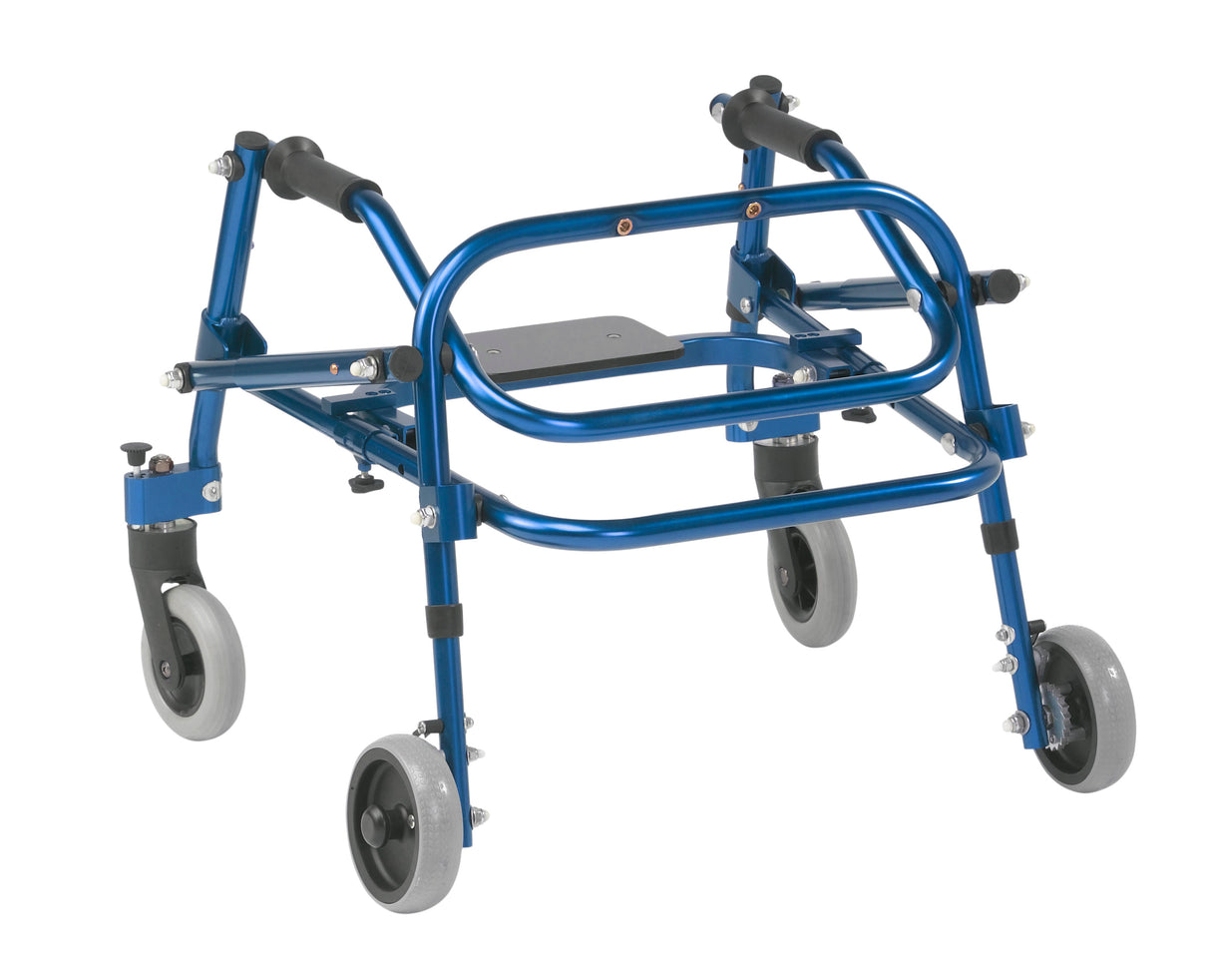 Andador posterior ligero Nimbo 2G con asiento, tamaño extra pequeño, color azul caballero